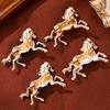 Luxury Vintage Horse Brooches For Women Men  Year Of The Horse Animal Party Office Brooch Pin Jewelry Accessories