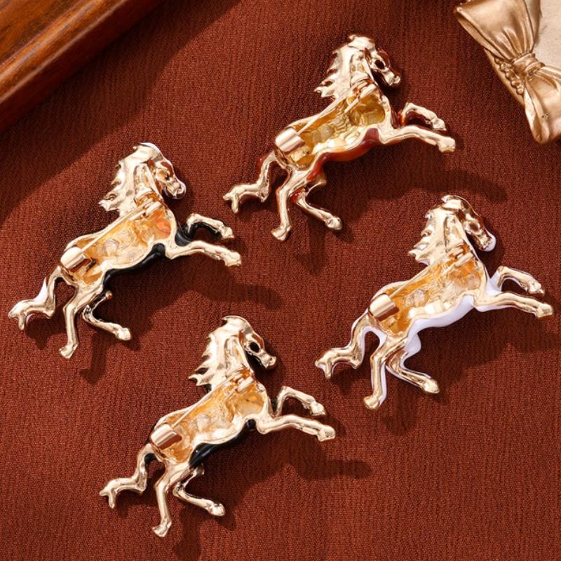 Luxury Vintage Horse Brooches For Women Men  Year Of The Horse Animal Party Office Brooch Pin Jewelry Accessories
