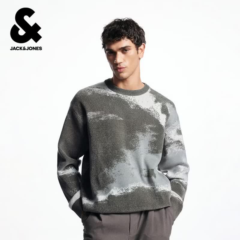 Jack & Jones Men s Loose Fit Tie-Dye Knit Sweater M