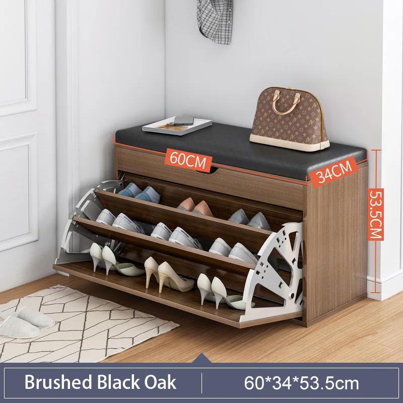 Leather Shoes Cupboards Furniture Simple Entrance Ultra Thin Flip Shoe Rack for Hallway Large Capacity Storage Hallway Bench