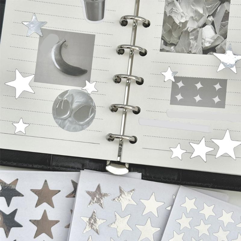 Glitzernde metallische Sternaufkleber Haftende Sternaufkleber Etiketten für Scrapbooking Geschenkpapier Journal Kinder Motivationsaufkleber