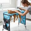 Folding Pet Grooming Hammock Anti-Scratch with Support Frame Pet Washing Station Sturdy Detachable Dog Grooming Table