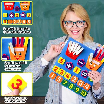 Učebné čísla Plsť Tabuľa Pre batoľatá Počítadlá Pre deti Predškolské matematické hry Manipulatíva Škôlka Montessori Hračka na počítanie pre deti