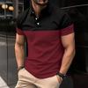 Summer Men's Short Sleeve Polo Shirts Business Casual Patchwork Polos Men Breathable Tops