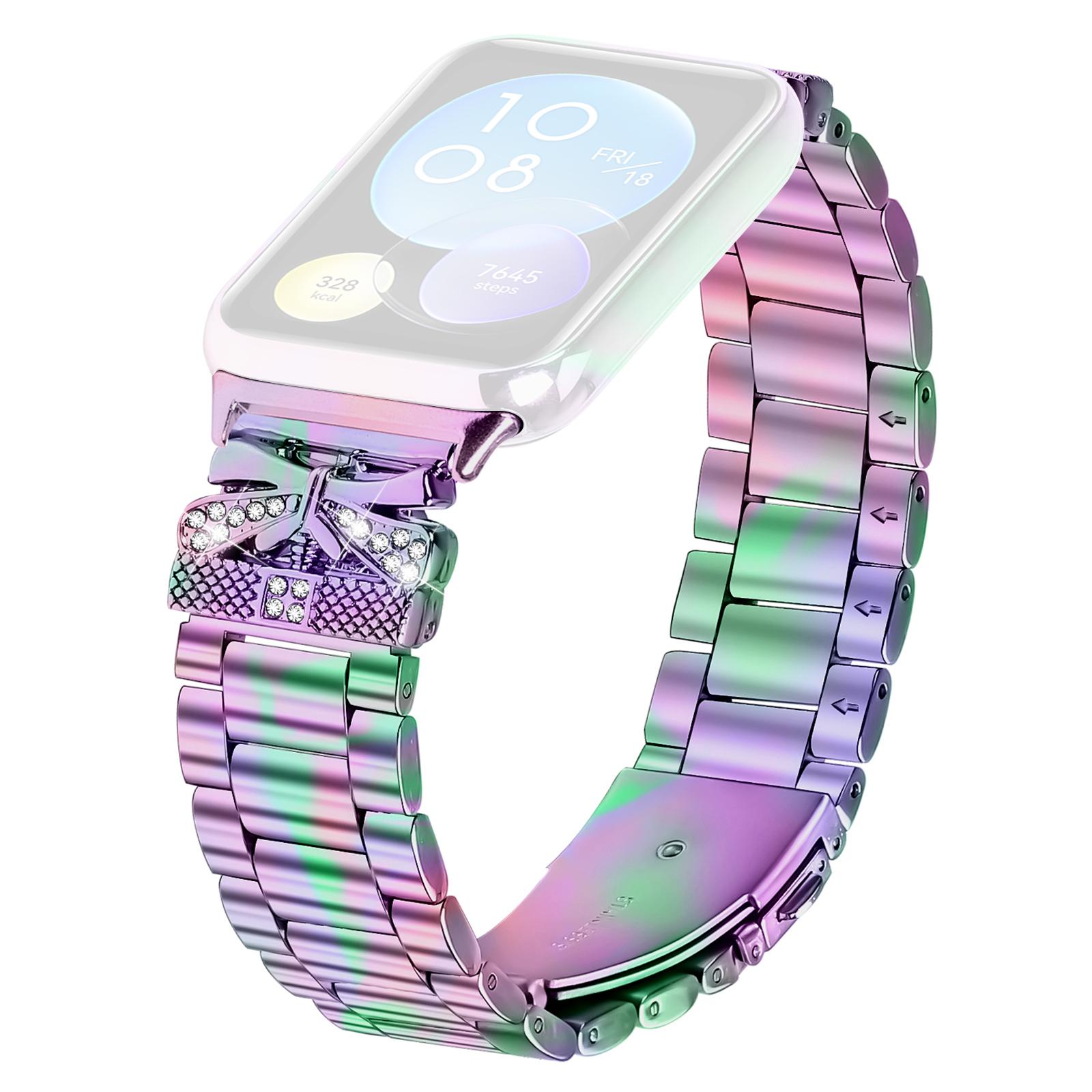 

Replacement Strap for Xiaomi Smart Band 8 Pro Butterfly Rhinestones Decor Metal Watch Band Colorful