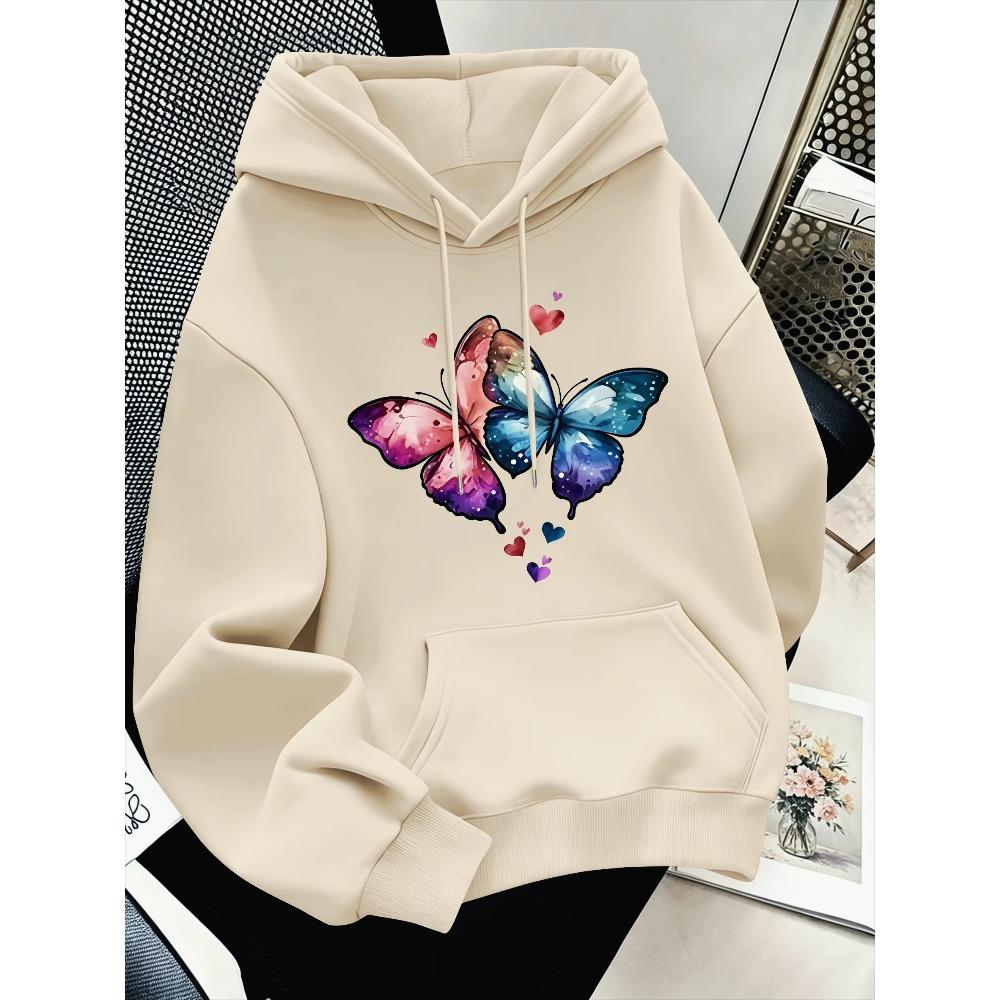 Dreamy colorful butterfly print decorated with lovely heart accents, eye‑catching graphic design