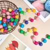 Rainbow Felt Ball Garland:30Colorful Pom Poms, 6.56 Feet Long, Handmade Party Decoration for Wall Or Christmas Tree