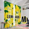 2pcs 2D Flat Printing Curtain Lemonade Summer Party Drinks 100% Polyester Fabric Without Electricity Birthday Party for Holiday