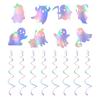 8 Pcs Iridescent Ghost Hanging Swirls Cute Shinny Foil Ghost Swirls Halloween Ceiling Streamer for Halloween Party Decoration