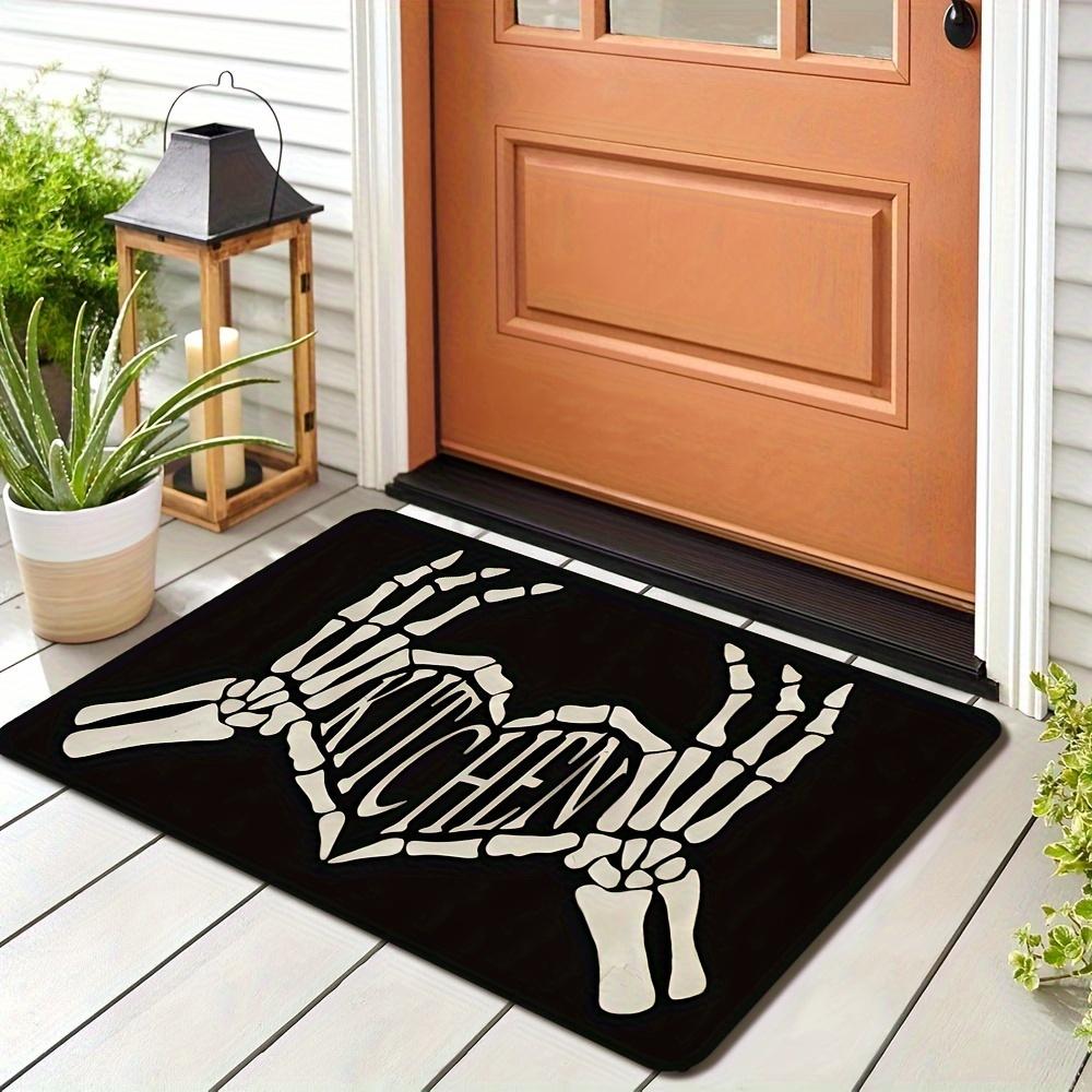 Picture Tube Skull Door Mat Bathroom Interior Exterior Rug Entrance Hall Anti-Slip Halloween Welcome Carpet Home Decor