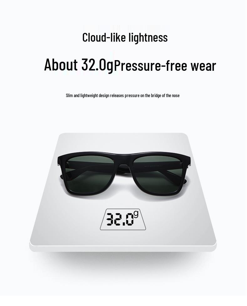 Men's Acetate Polarized Sunglasses: Big Frame, UV Protection for Driving & Fishing