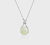 S925 Sterling Silver Jade Pendant Necklace - Elegant Women's Clavicle Chain