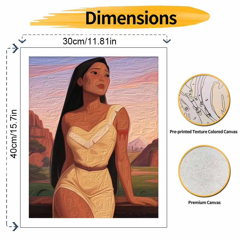 Disney Pocahontas Oil Paint Digital Painting Art Kit Handmade DIY Painting Kit Home Decor