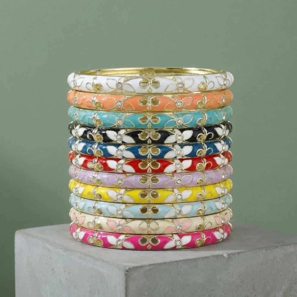 Traditional Chinese Flower Bangle Floral Women's Hand Bracelet Gifts for Women Girl