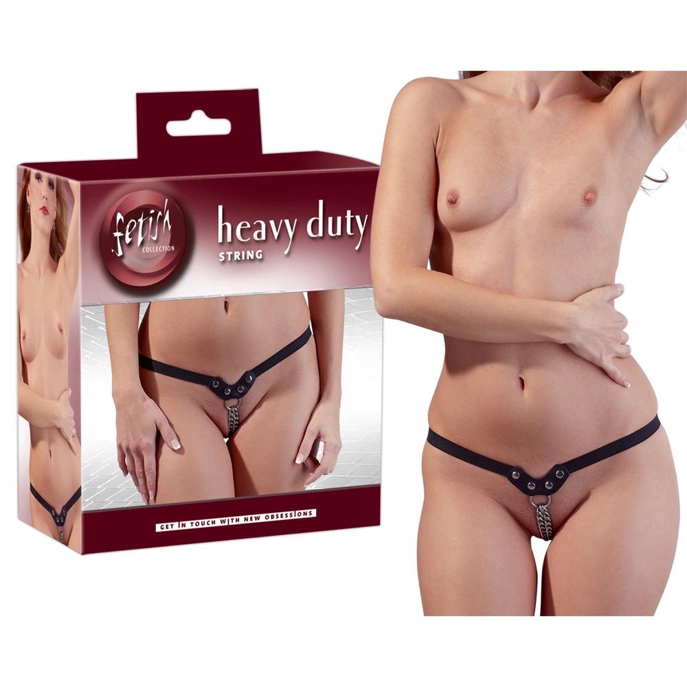 Fetish Collection - Leather Thong With Chains BDSM