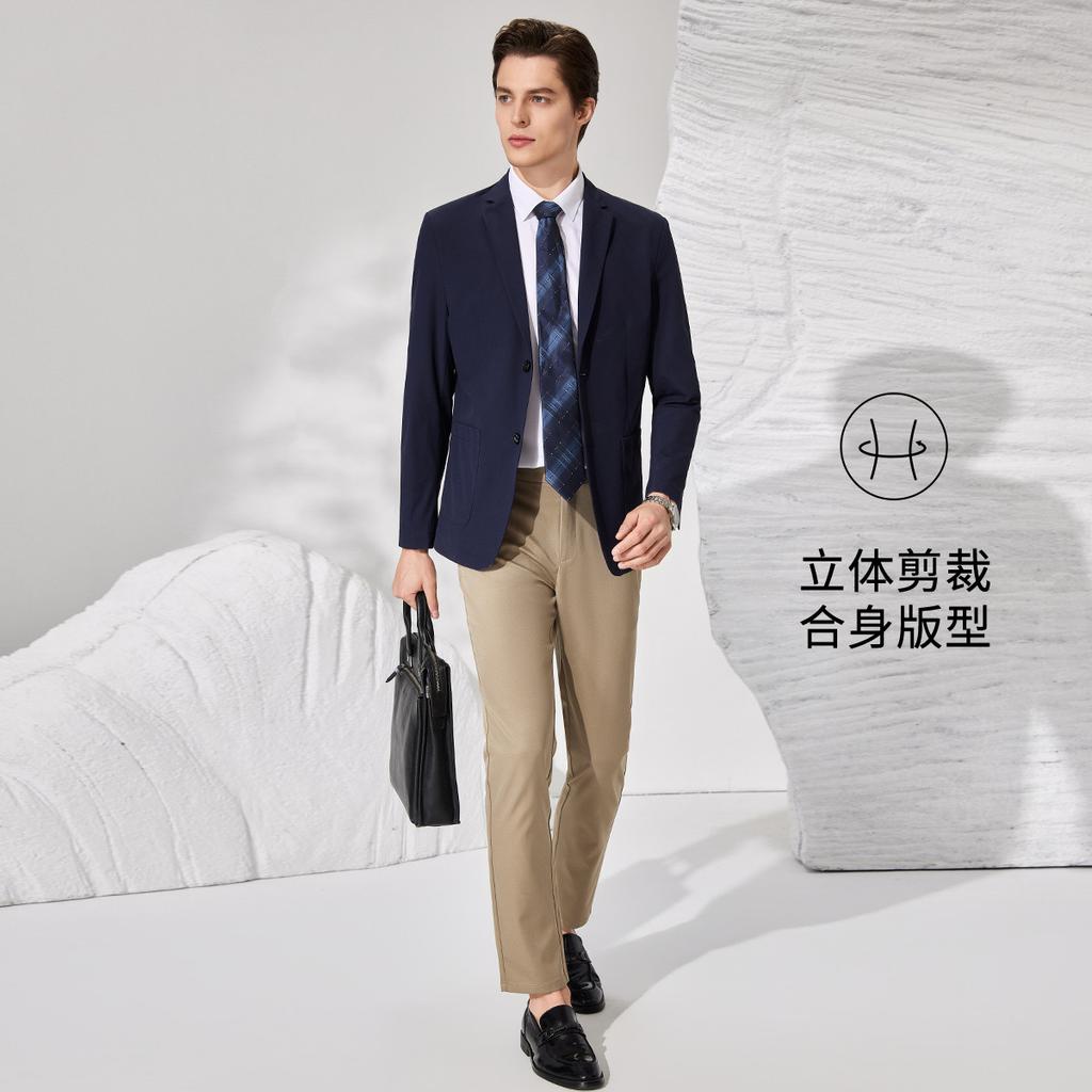[Waffle texture] Spring and summer lightweight single suit, elastic and comfortable men's jacket, machine washable and easy to maintain suit