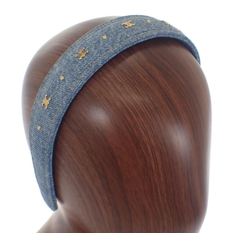 CELINE  460YV2BCO.07GD Hair Accessory Blue Denim Women