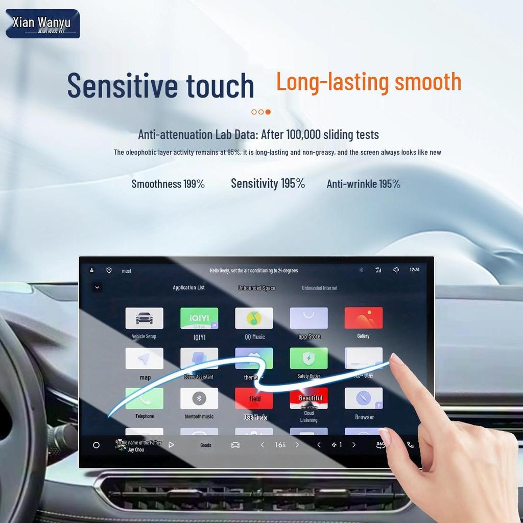 Geely Xingrui Center Console Tempered Glass Screen Protector - Navigation Sticker & Interior Mod Accessories for 26 Models