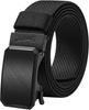 LionVII Elastic Belt Belt for and Golf Nylon Belt for Steplessly Alloy 34mm 125cm Long for Waist Sizes Twill Men's - Auto-Lock Work, Sports, Climbing,