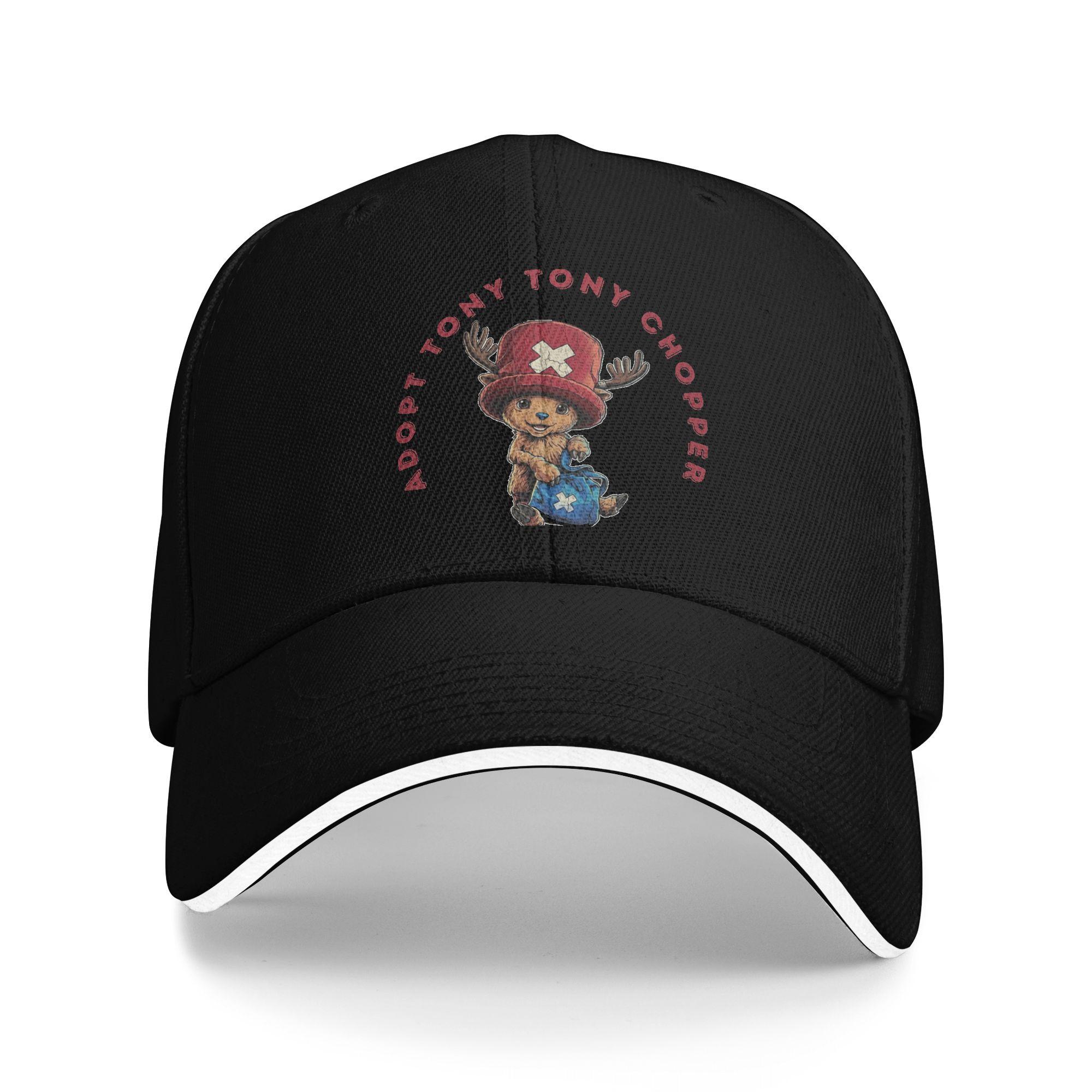 

One Piece Tony Tony Chopper Reindeer Doctor Baseball Caps Hip Hop Sandwich Hats Men Women Adjustable Dad Hat Travel Gift One Size чёрный
