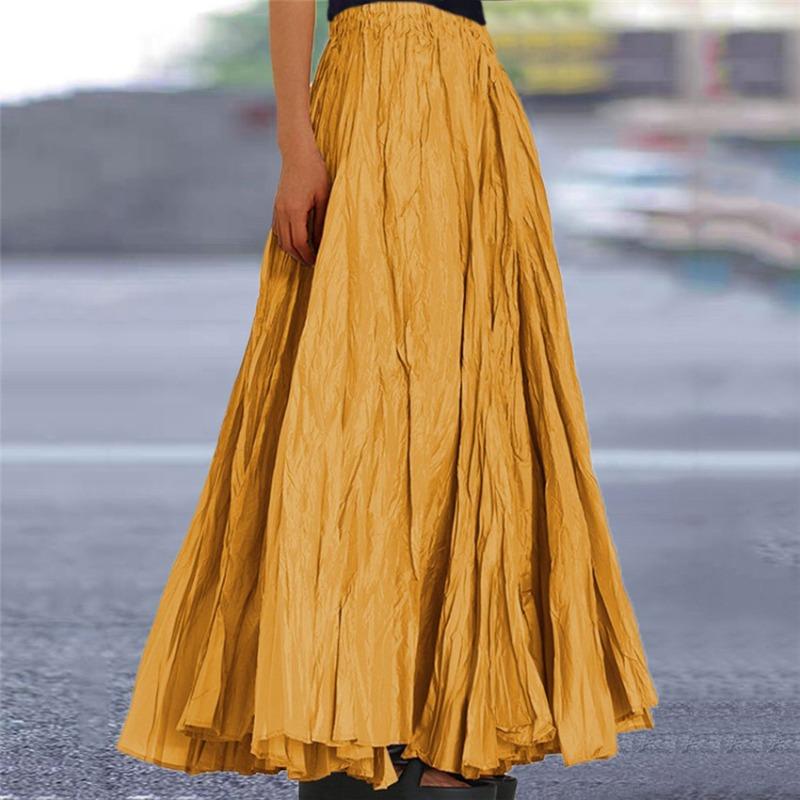 Women's Skirt Fashion New Solid Color A Line Loose Casual Women's Pleated Skirt 2026 Spring Summer Elegant Vacation Office Ladies Skirts