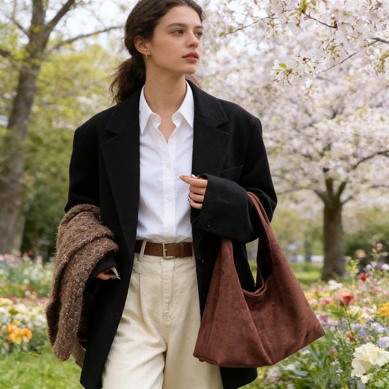 Soft Faux Suede Handbags Shoulder Bags, Large Capacity Tote Bags, Timeless Elegance Meets Everyday Comfort for Effortless Style