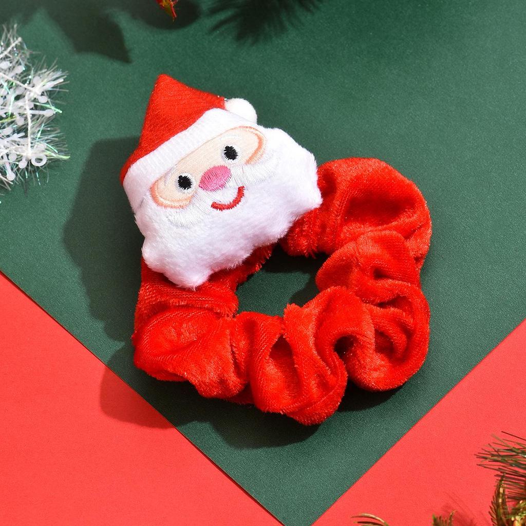 Festive Reindeer & Santa Hair Tie Set - Cute Christmas Headwear for Ponytails