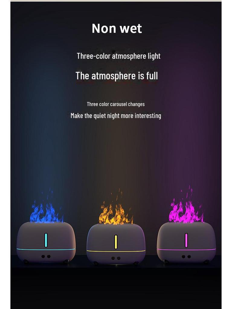 2023 USB Flame Humidifier: Large Mist Aromatherapy Machine for Home and Bedroom