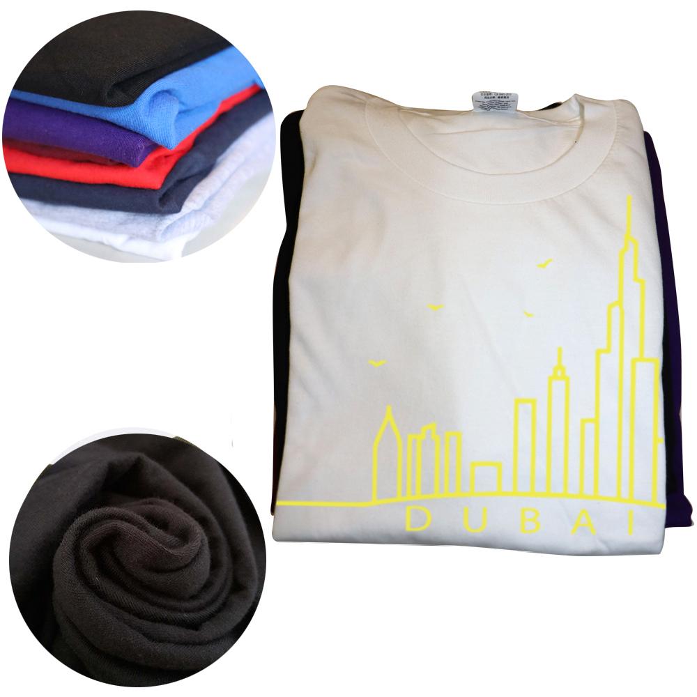 Funny Line Dubai Cityscape Classic Graphic T-shirts Men Women's Fashion Casual Tshirt 100% Cotton Loose Oversized T Shirt