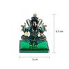 God Ganesh Sitting with Base Statue (Murti) Idol Showpiece Handmade of Crystal Glass by for Worship, Decoration, Car Dashboard, Gift (Dark Green),