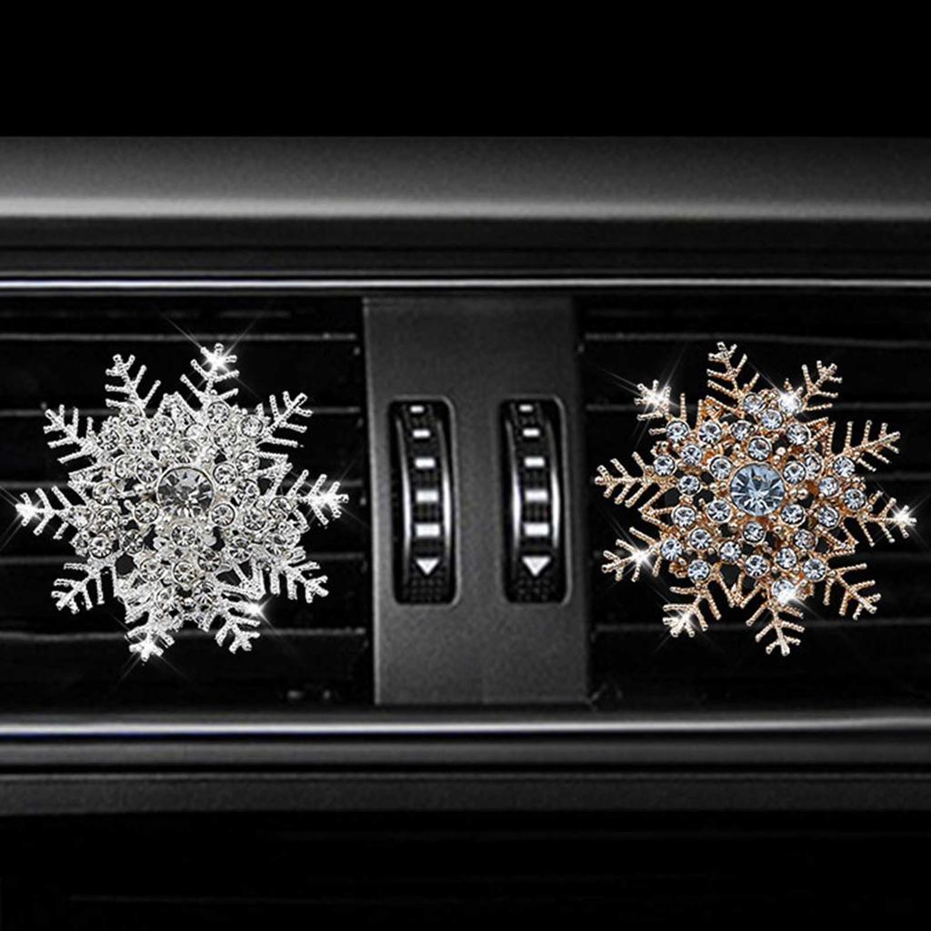 Water Drill Snowflake Car Air Conditioning Outlet Perfume Clip Car Perfume Interior Accessories Christmas Fragrance Decorations