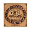 Secure Closure Comfort Fit Mixed Material Handmade Bracelet with Accompanying Sentiment Card
