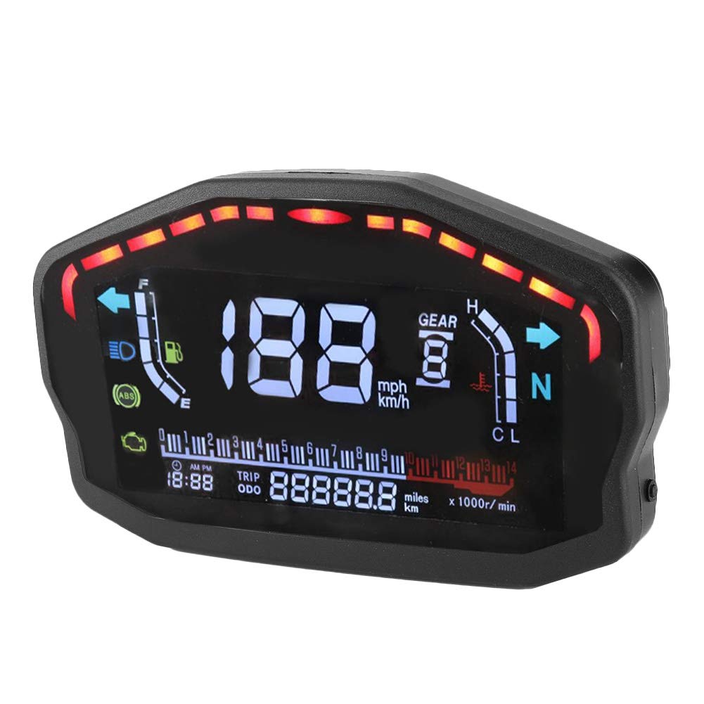 Instrument Motocicletă-Vitezometru Qiilu,Vitezometru Digital LED LCD Profesional,Kilometraj, Tahometru Motocicletă, Instrument Reinstalat