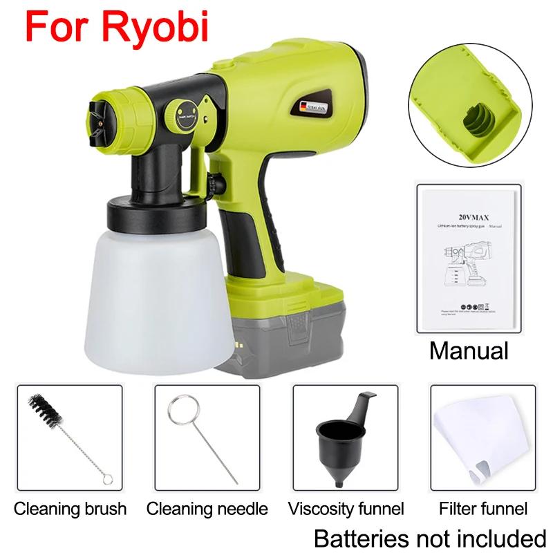 800ML Electric Spray Gun For Makita/Dewalt/Bosch/Milwaukee/Ryobi 18V 20V Battery Cordless Electric Paint Sprayer For Car