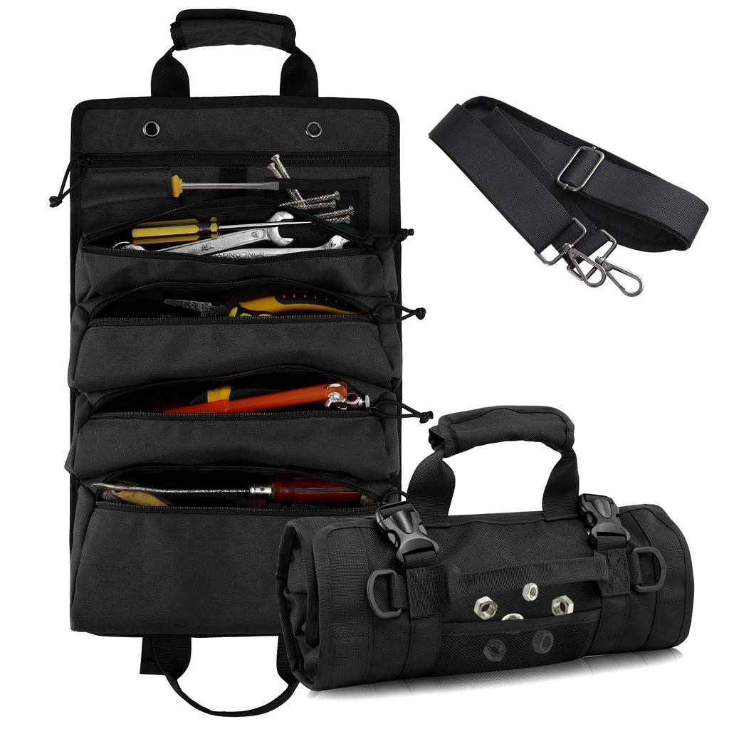 Koolertron Tool Multifunctional Roll Tool 4 1000D Oxford Tool Tool Tool Peg Peg Holds Up To 32cm In Tool Highly Durable Material Bag, Bag, Pockets,