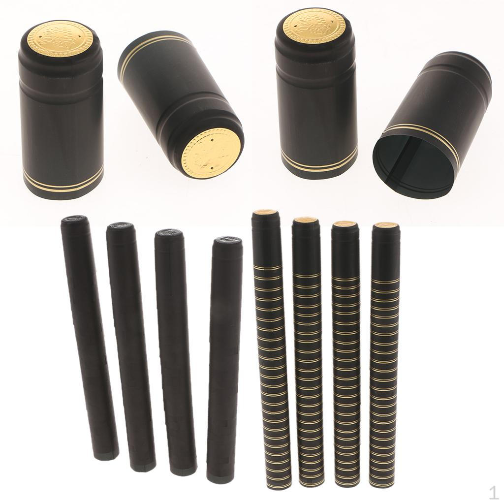 200 szt. folii termokurczliwej do butelek wina z PVC 30 mm - Czarna black