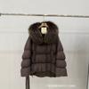 Winter new natural big fur collar white duck down jacket women loose thickened warm fashion jacket real fox