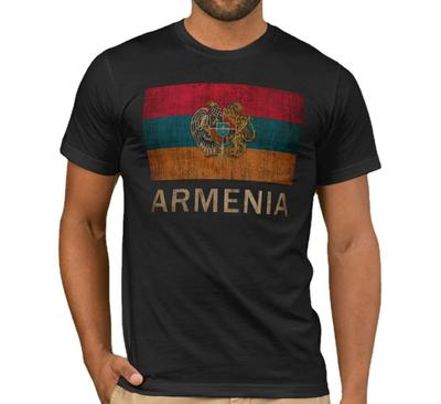 Vintage armenisk flagga present herr-t-shirt. Sommar bomull kortärmad O-hals Unisex T-shirt S-3X