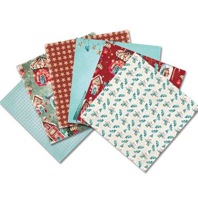 24 arkusze motyw świąteczny podkładki papierowe wykrojniki sztuka tło Origami Scrapbooking tworzenie kartek