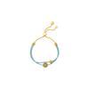 Doppel-T-Logo Nieten-Schiebearmband Damenarmband Gold Blau 143763-400