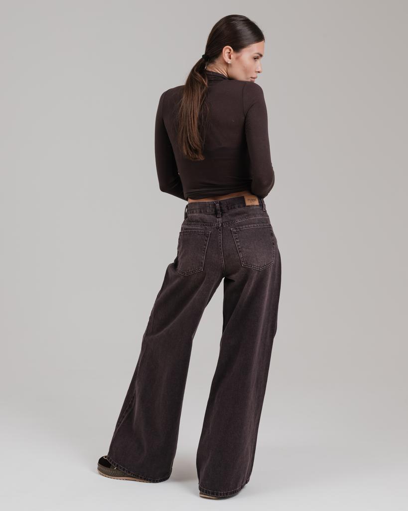 Джинсы широкие Its Basic 3096 36 коричневые