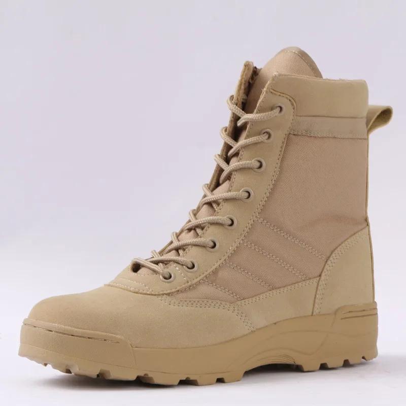 Men Breathable Mesh Tactical Boots Men Boots Outdoor Lightweight Hiking Shoes New Desert Combat Boots Work Men Shoes