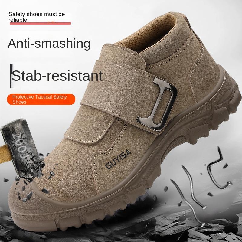 Labor Insurance Shoes Anti-smashing and Anti-piercing Anti-velvet Anti-scalding Welder Shoes Wear-resistant and Non-slip Steel Head Shoes