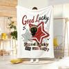 Cute Oil Painting Print Throw Lightweight 240G Flannel Blanket Soft Skin-Friendly For Summer Cooling