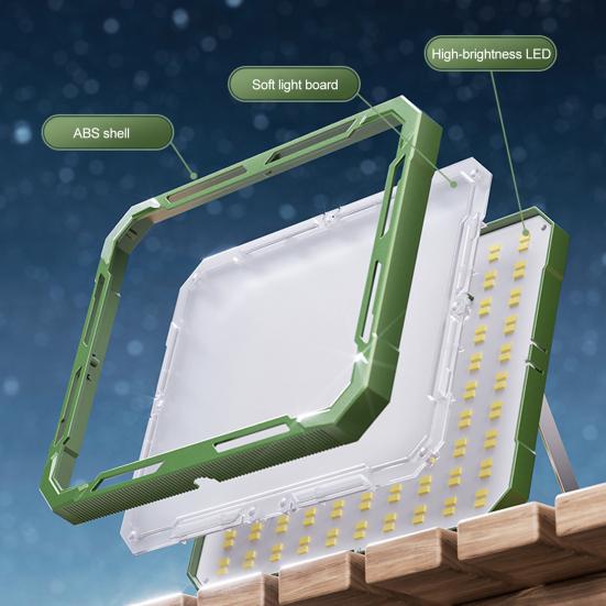 Multi-functional Outdoor Camping Light 3 Colors Adjustable Rechargeable Super Bright Portable Hiking Emergency Lantern Floodlight LED Work Lamp