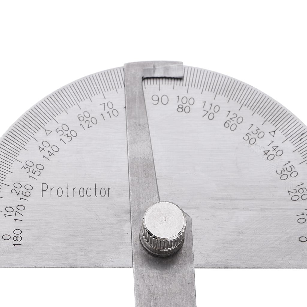 Steel Protractor 0- Angle Finder Rotation Ruler Student Tool