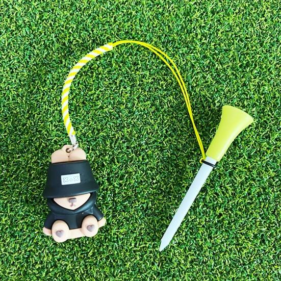 Anti Lost Golf Tee Hanger with Tee Colorful Cartoon Plastic Tee Hoop Ring with Strap Golf Accessories for Men Women Golfer Gifts