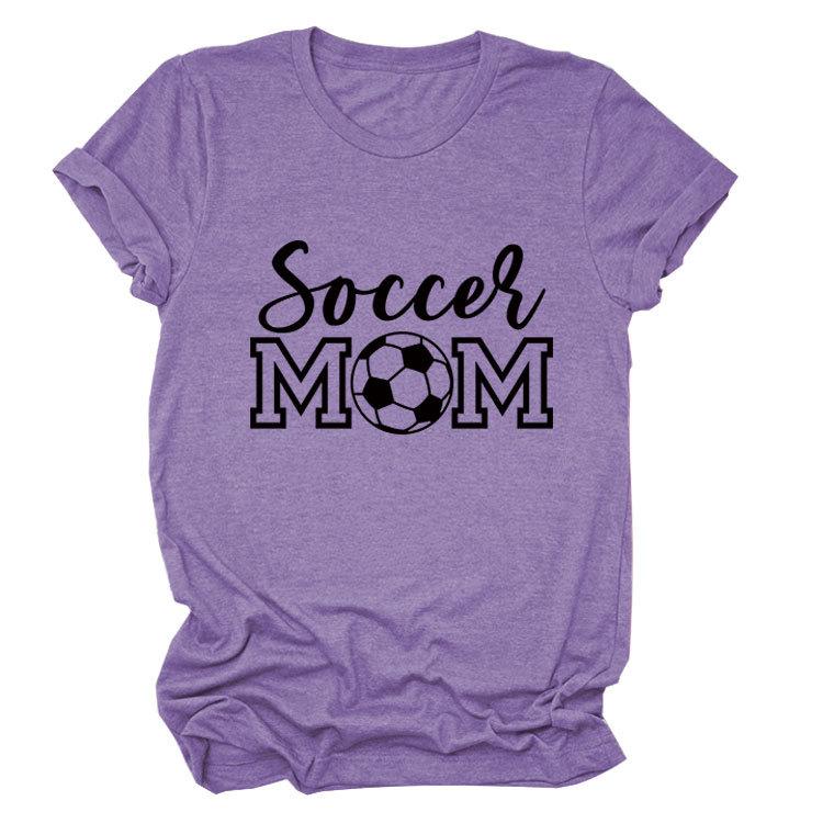 Soccer Mom European and American Crew Neck Women's Casual Loose Short-sleeved eBay Foreign Trade Spot Large Size Comfortable T-shirt