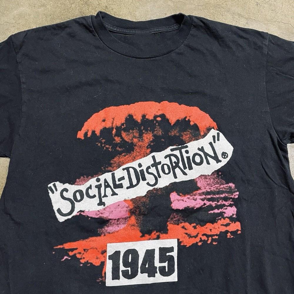 Vintage Social Distortion 1945 Band Tour Classic Black T-Shirt Size S-5XL BT711 Unisex T-Shirt S