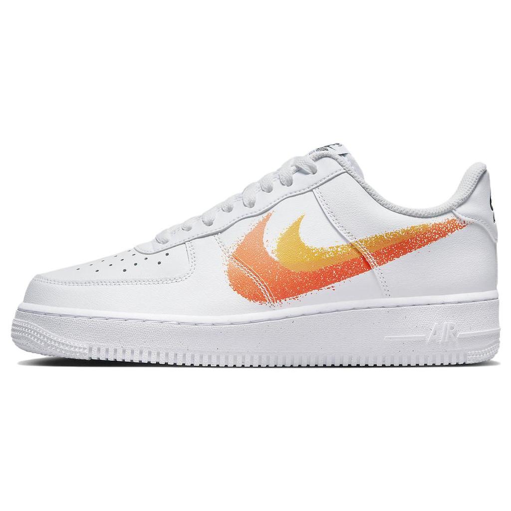 Nové Nike Air Force 1 Low '07 Spray Paint Swoosh Bílé Bezpečnostní Oranžové FJ4228-100